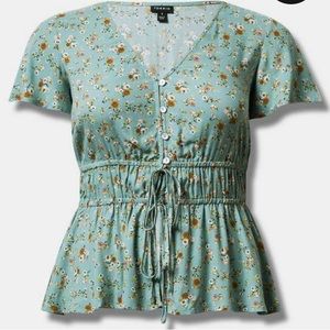 Floral Torrid Top Waist Detail